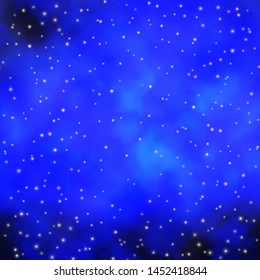 Dark BLUE vector texture with beautiful stars. Shining colorful illustration with small and big stars. Pattern for websites, landing pages.