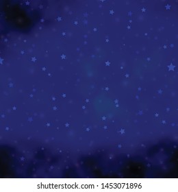 Dark BLUE vector texture with beautiful stars. Blur decorative design in simple style with stars. Pattern for new year ad, booklets.