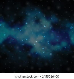 Dark BLUE vector texture with beautiful stars. Colorful illustration in abstract style with gradient stars. Pattern for wrapping gifts.
