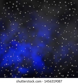 Dark BLUE vector texture with beautiful stars. Colorful illustration with abstract gradient stars. Design for your business promotion.