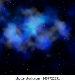 Dark BLUE vector texture with beautiful stars. Modern geometric abstract illustration with stars. Theme for cell phones.