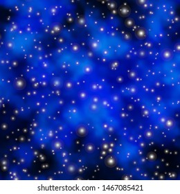 Dark BLUE vector texture with beautiful stars. Shining colorful illustration with small and big stars. Best design for your ad, poster, banner.
