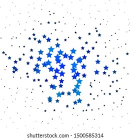 Dark BLUE vector texture with beautiful stars. Blur decorative design in simple style with stars. Best design for your ad, poster, banner.