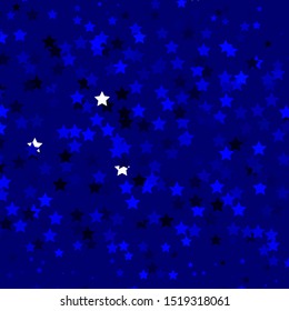Dark BLUE vector texture with beautiful stars. Modern geometric abstract illustration with stars. Pattern for wrapping gifts.