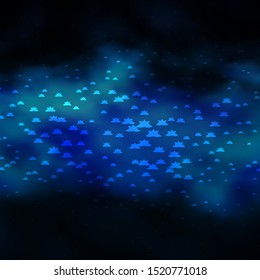 Dark BLUE vector texture with beautiful stars. Colorful illustration in abstract style with gradient stars. Best design for your ad, poster, banner.