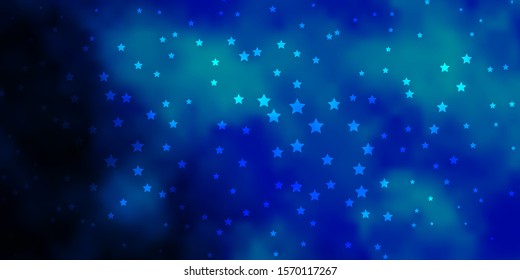 Dark BLUE vector texture with beautiful stars. Shining colorful illustration with small and big stars. Best design for your ad, poster, banner.