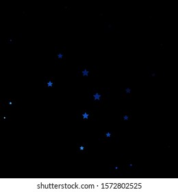 Dark BLUE vector texture with beautiful stars. Shining colorful illustration with small and big stars. Pattern for wrapping gifts.