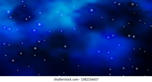Dark BLUE vector texture with beautiful stars. Modern geometric abstract illustration with stars. Pattern for wrapping gifts.