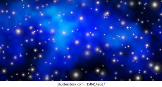 Dark BLUE vector texture with beautiful stars. Decorative illustration with stars on abstract template. Pattern for websites, landing pages.