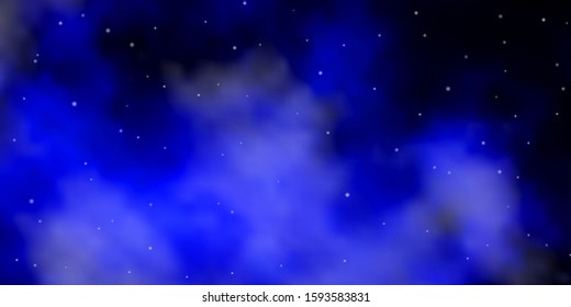 Dark BLUE vector texture with beautiful stars. Colorful illustration with abstract gradient stars. Theme for cell phones.