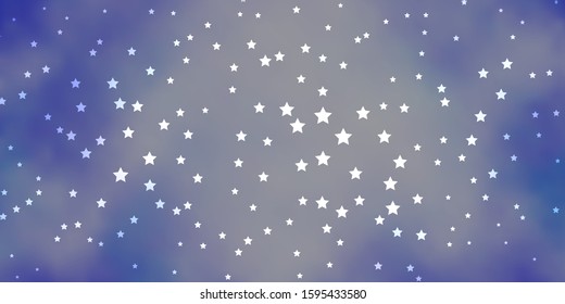 Dark BLUE vector texture with beautiful stars. Decorative illustration with stars on abstract template. Theme for cell phones.