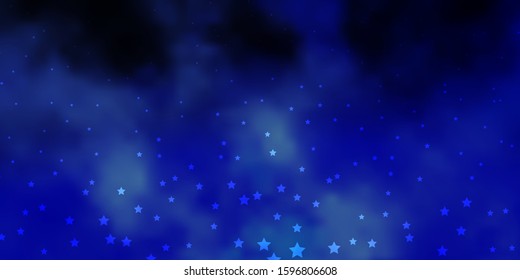 Dark BLUE vector texture with beautiful stars. Decorative illustration with stars on abstract template. Pattern for new year ad, booklets.