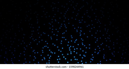 Dark BLUE vector texture with beautiful stars. Colorful illustration with abstract gradient stars. Pattern for new year ad, booklets.