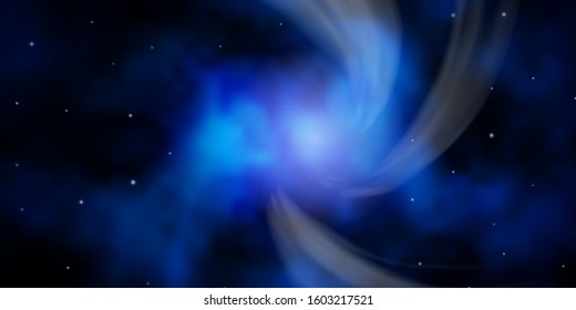 Dark BLUE vector texture with beautiful stars. Colorful illustration with abstract gradient stars. Theme for cell phones.