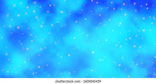 Dark BLUE vector texture with beautiful stars. Blur decorative design in simple style with stars. Best design for your ad, poster, banner.