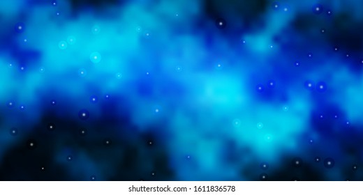 Dark BLUE vector texture with beautiful stars. Colorful illustration in abstract style with gradient stars. Design for your business promotion.