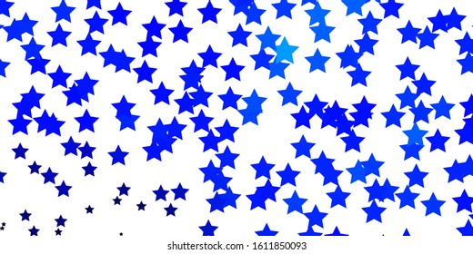Dark BLUE vector texture with beautiful stars. Colorful illustration with abstract gradient stars. Pattern for websites, landing pages.