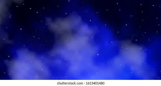 Dark BLUE vector texture with beautiful stars. Blur decorative design in simple style with stars. Pattern for new year ad, booklets.