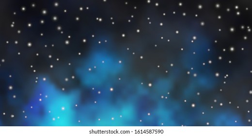 Dark BLUE vector texture with beautiful stars. Decorative illustration with stars on abstract template. Best design for your ad, poster, banner.