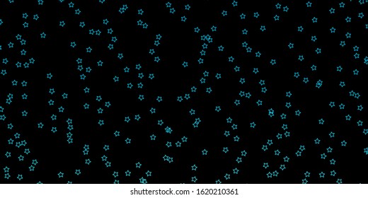 Dark BLUE vector texture with beautiful stars. Colorful illustration with abstract gradient stars. Design for your business promotion.