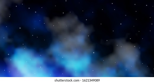Dark BLUE vector texture with beautiful stars. Colorful illustration with abstract gradient stars. Pattern for wrapping gifts.