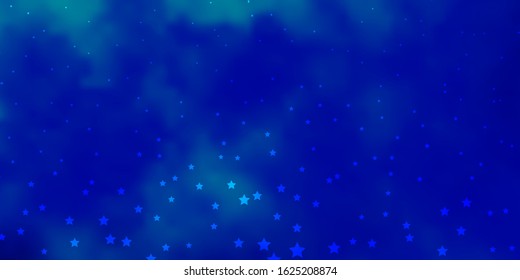 Dark BLUE vector texture with beautiful stars. Decorative illustration with stars on abstract template. Pattern for new year ad, booklets.