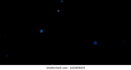 Dark BLUE vector texture with beautiful stars. Colorful illustration with abstract gradient stars. Pattern for new year ad, booklets.
