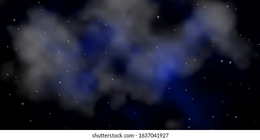 Dark BLUE vector texture with beautiful stars. Blur decorative design in simple style with stars. Design for your business promotion.