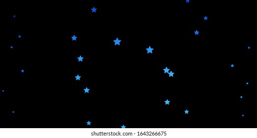 Dark BLUE vector texture with beautiful stars. Colorful illustration in abstract style with gradient stars. Pattern for wrapping gifts.