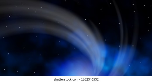 Dark BLUE vector texture with beautiful stars. Colorful illustration with abstract gradient stars. Theme for cell phones.