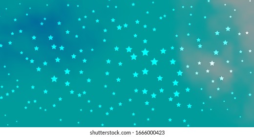 Textura vectorial azul oscuro con hermosas estrellas. Ilustración decorativa con estrellas en plantilla abstracta. Patrón para envolver regalos.