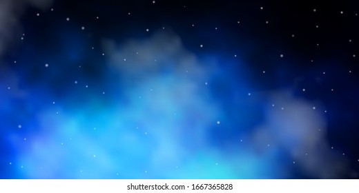 Dark BLUE vector texture with beautiful stars. Colorful illustration in abstract style with gradient stars. Best design for your ad, poster, banner.