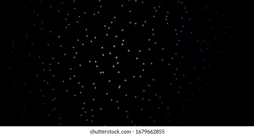 Textura vectorial azul oscuro con hermosas estrellas. Ilustración colorida en estilo abstracto con estrellas degradadas. Patrón para anuncios de año nuevo, folletos.