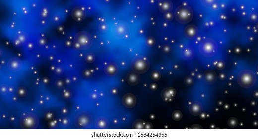Dark BLUE vector texture with beautiful stars. Modern geometric abstract illustration with stars. Pattern for new year ad, booklets.