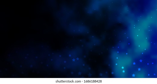 Dunkle BLAU Vektorstruktur mit schönen Sternen. Farbige Illustration mit abstrakten Farbverlauf-Sternen. Muster für Webseiten, Landing-Seiten.
