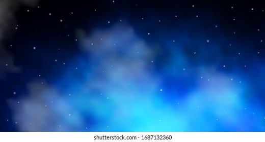 Dark BLUE vector texture with beautiful stars. Shining colorful illustration with small and big stars. Design for your business promotion.