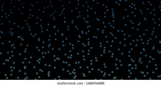 Dark BLUE vector texture with beautiful stars. Blur decorative design in simple style with stars. Pattern for wrapping gifts.
