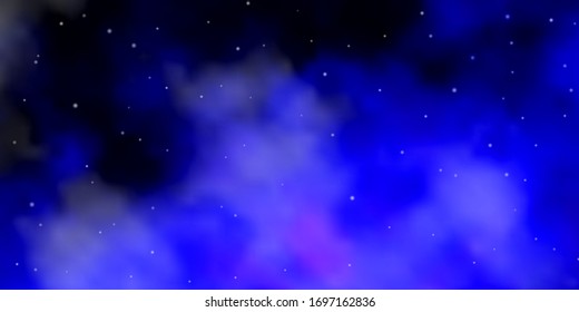 Dark BLUE vector texture with beautiful stars. Decorative illustration with stars on abstract template. Best design for your ad, poster, banner.