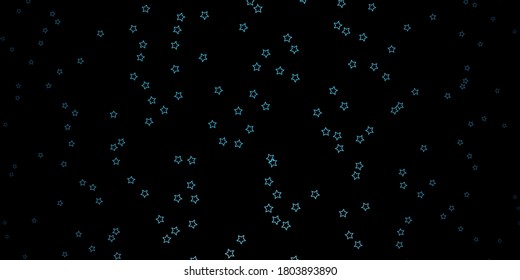 Textura vector azul oscuro con hermosas estrellas. Ilustración colorida con estrellas de gradiente abstractas. Patrón de anuncios de año nuevo, folletos.