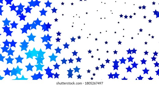 Dark BLUE vector texture with beautiful stars. Modern geometric abstract illustration with stars. Pattern for wrapping gifts.