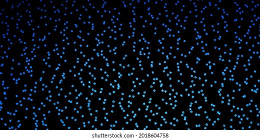 Dark BLUE vector texture with beautiful stars. Shining colorful illustration with small and big stars. Design for your business promotion.