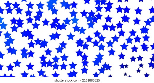 Dark BLUE vector texture with beautiful stars. Modern geometric abstract illustration with stars. Design for your business promotion.