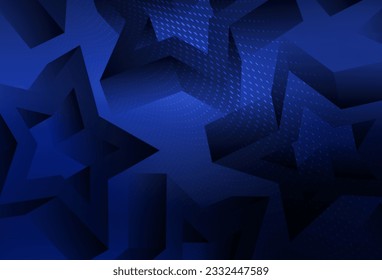 Dark BLUE vector texture with beautiful stars. Decorative shining illustration with stars on abstract template. Pattern for futuristic ad, booklets.