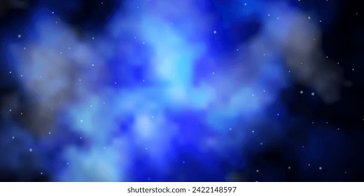 Dark BLUE vector texture with beautiful stars. Colorful illustration with abstract gradient stars. Pattern for websites, landing pages.