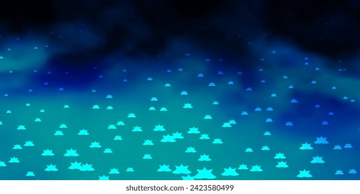Dark BLUE vector texture with beautiful stars. Blur decorative design in simple style with stars. Theme for cell phones.