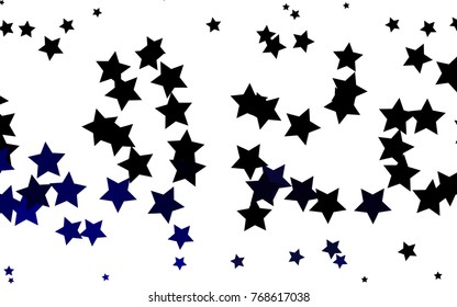 Dark BLUE vector texture with beautiful stars. Modern geometrical abstract illustration with stars. The template can be used as a background.