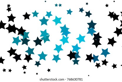 Dark BLUE vector texture with beautiful stars. Blurred decorative design in simple style with stars. The pattern can be used for websites.