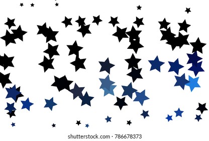 Dark BLUE vector texture with beautiful stars. Shining colored illustration with stars. The pattern can be used for wrapping gifts.