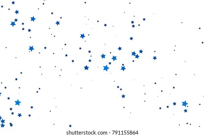 Dark BLUE vector texture with beautiful stars. Blurred decorative design in simple style with stars. Smart design for your business advert.