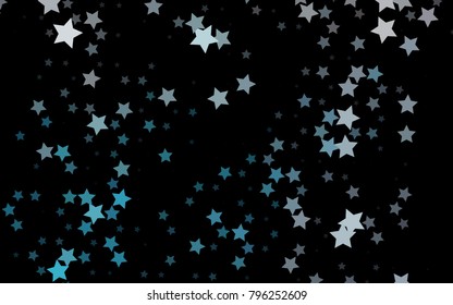 Dark BLUE vector texture with beautiful stars. Blurred decorative design in simple style with stars. Best design for your ad, poster, banner.